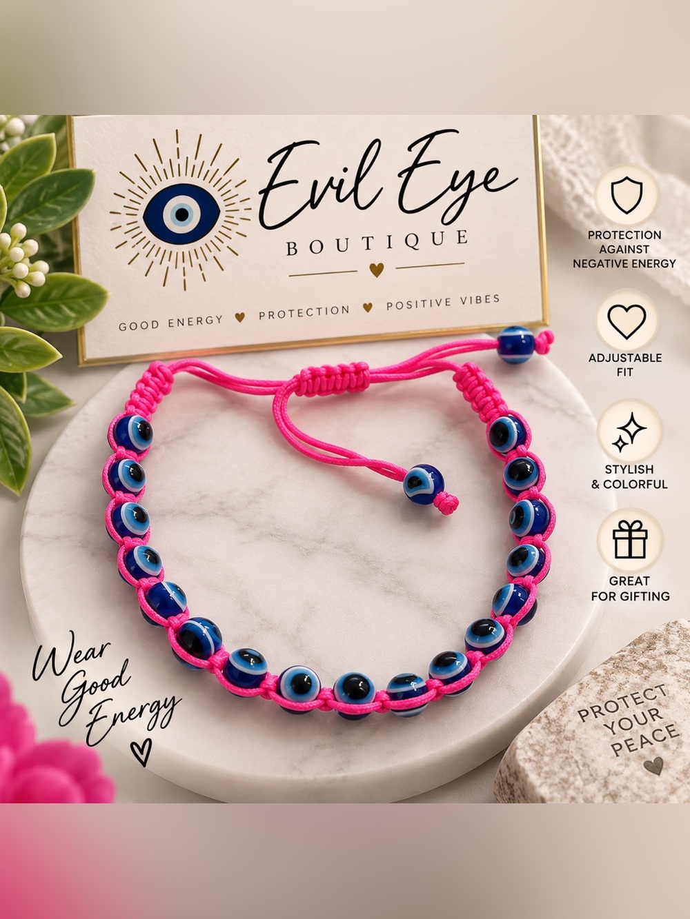 Pink and Blue Adjustable Bracelet